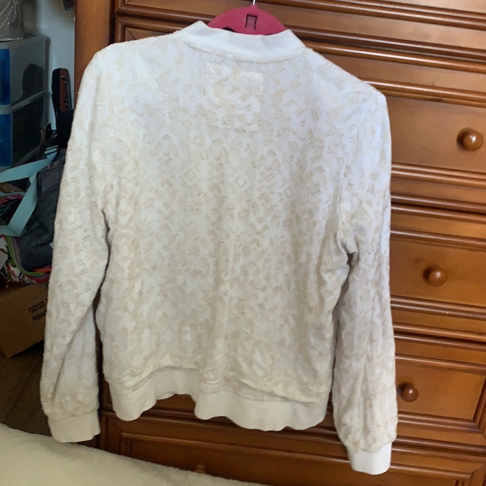 O’Neill White Bomber Jacket (L) - Picture 2 of 3